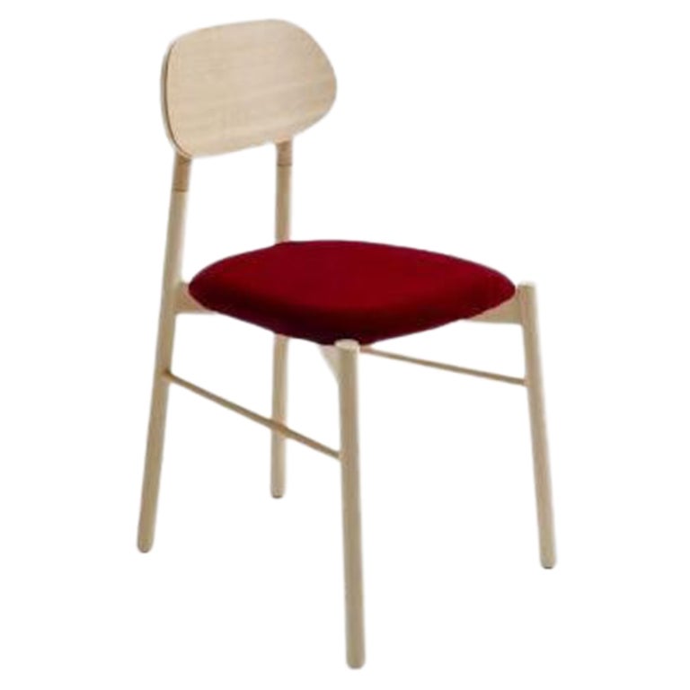 Bokken Chair, Velvetorthy Padded Seat, Natural Beech by Colé Italia