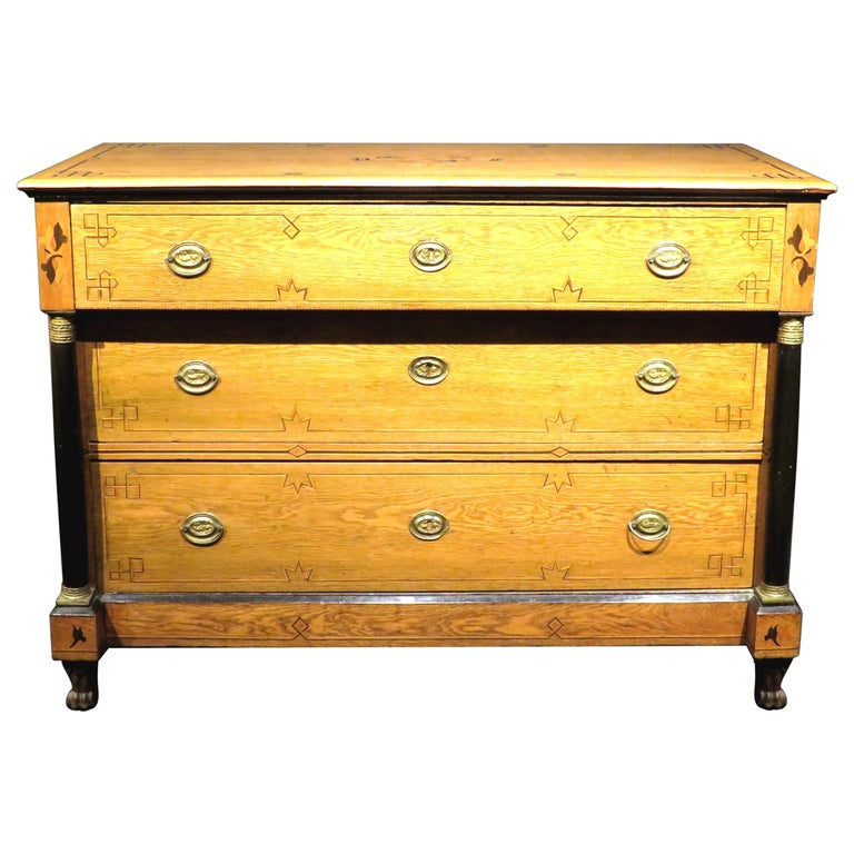 Very Good and Unique Biedermeier Period Inlaid Ash Commode, Germany Circa  1825 For Sale at 1stDibs