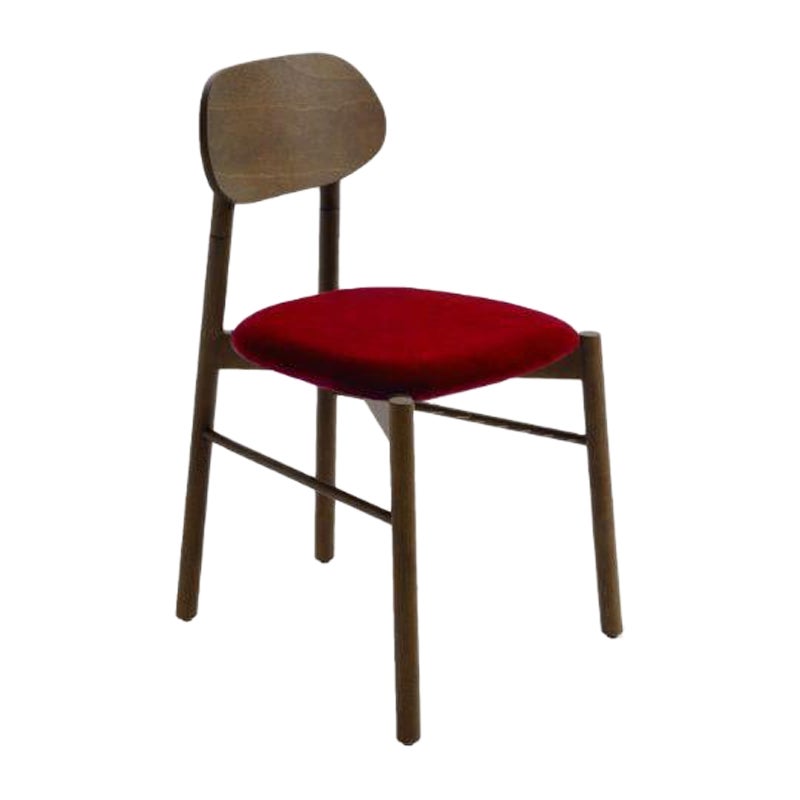 Chaise tapissée Bokken, Caneletto, Rouge par Colé Italia