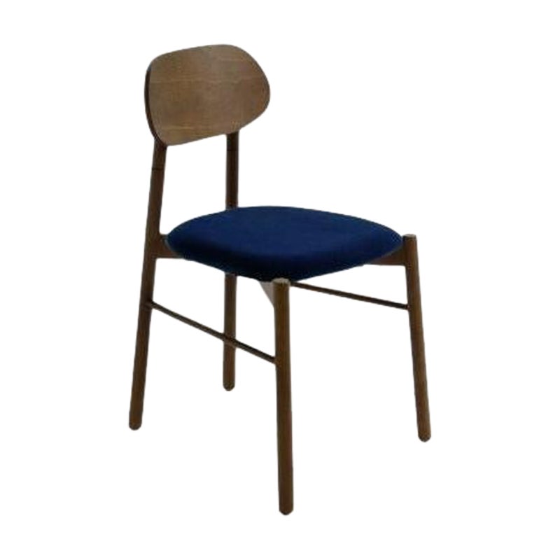 Chaise tapissée Bokken, Caneletto, bleu par Colé Italia en vente