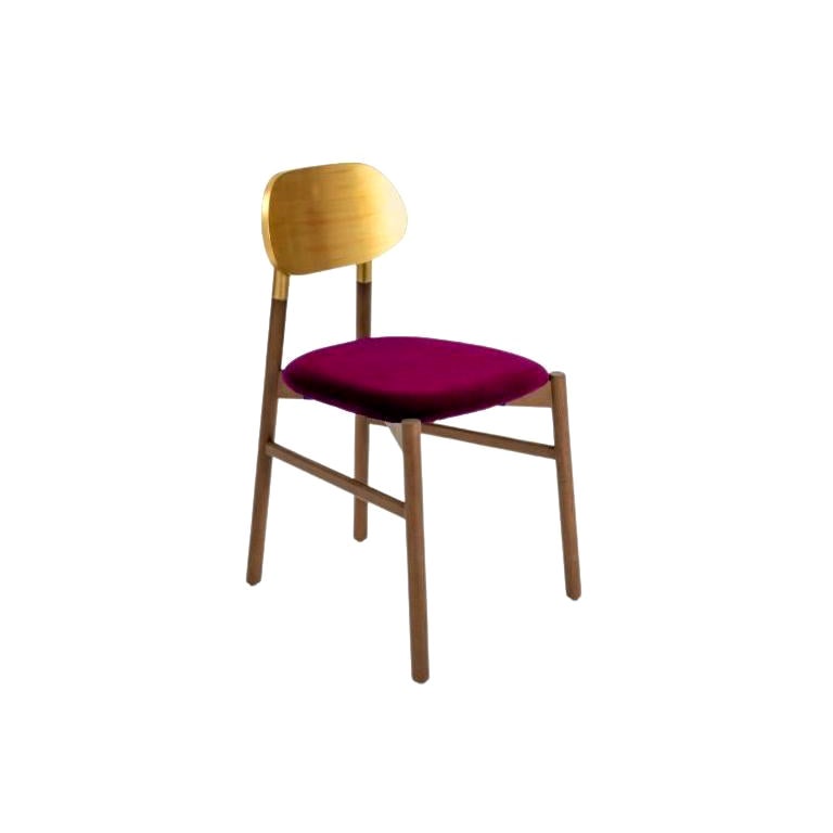 Bokken Upholstered Chair, Canaletto & Gold, Porpora by Colé Italia