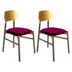 Set of 2, Bokken Upholstered Chair, Canaletto & Gold, Porpora by Colé Italia