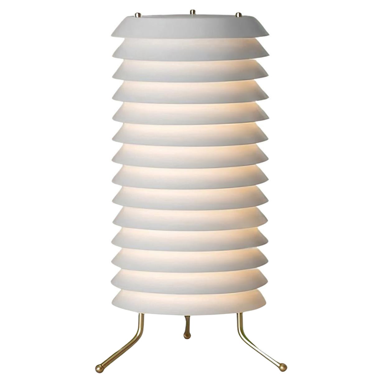 Ilmari Tapiovaara 'Maija' Floor Lamp in Brass and White for Santa & Cole For Sale