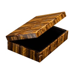 Genuine Handcrafted Tiger's Eye Box with Velvet Interior // Ver. 2