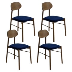Set of 4, Bokken Upholstered Chair, Caneletto, Blue by Colé Italia