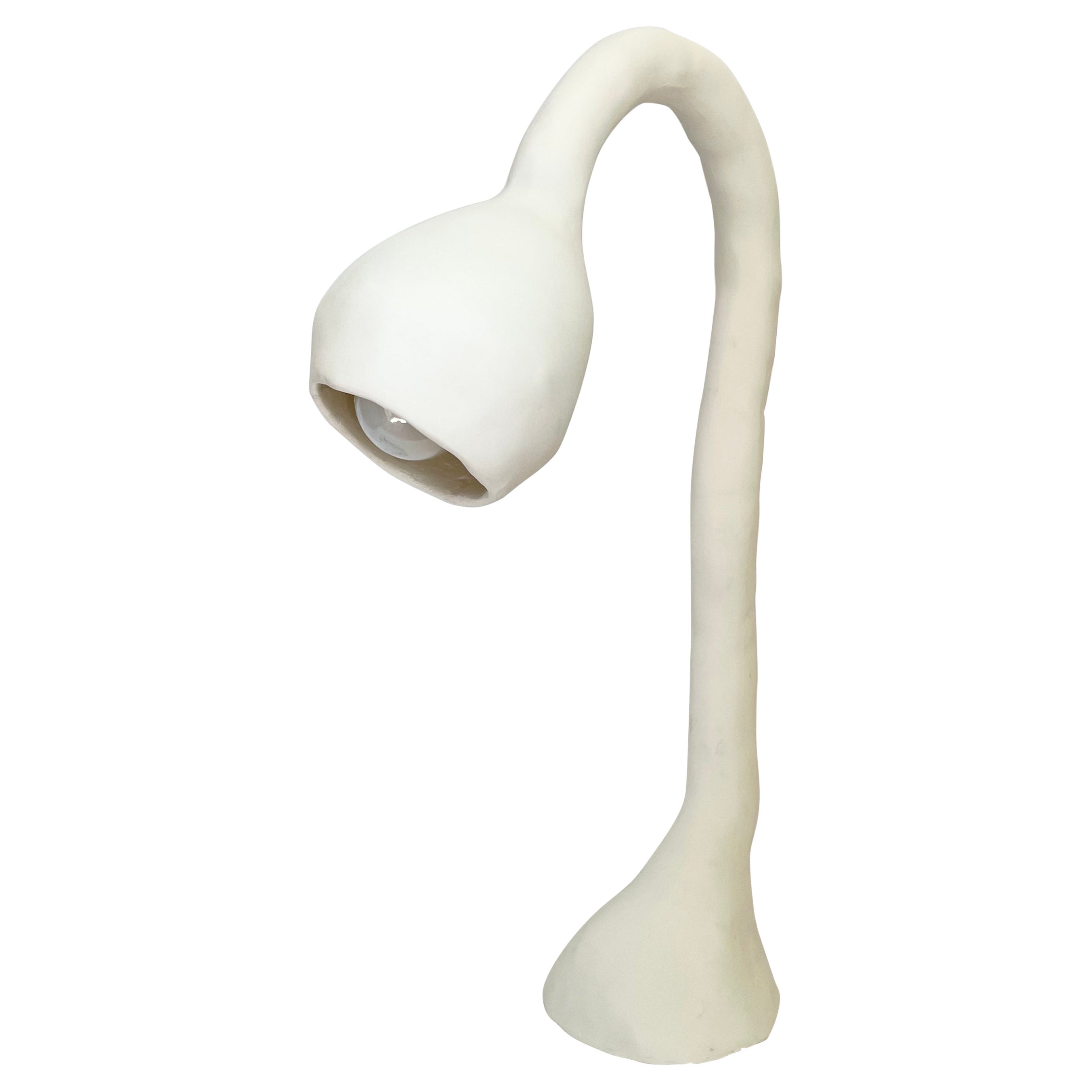 Biomorphic Line by Studio Chora, Table Lamp, White Limestone, Made-To-Order For Sale