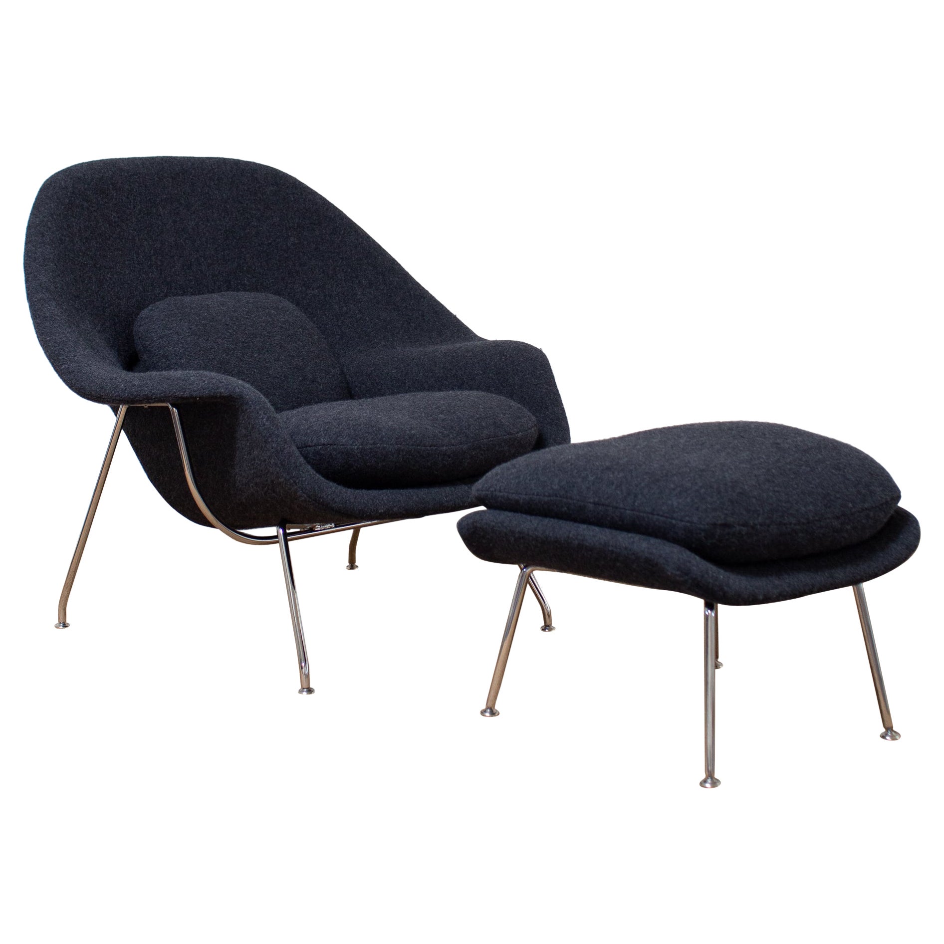 1940s Womb Chair and Ottoman by Eero Saarinen, 2 Pieces