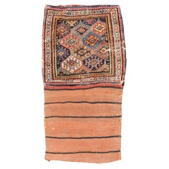 Late 19th Century Tribal Jaff Kurd Bagface Textile Rug
