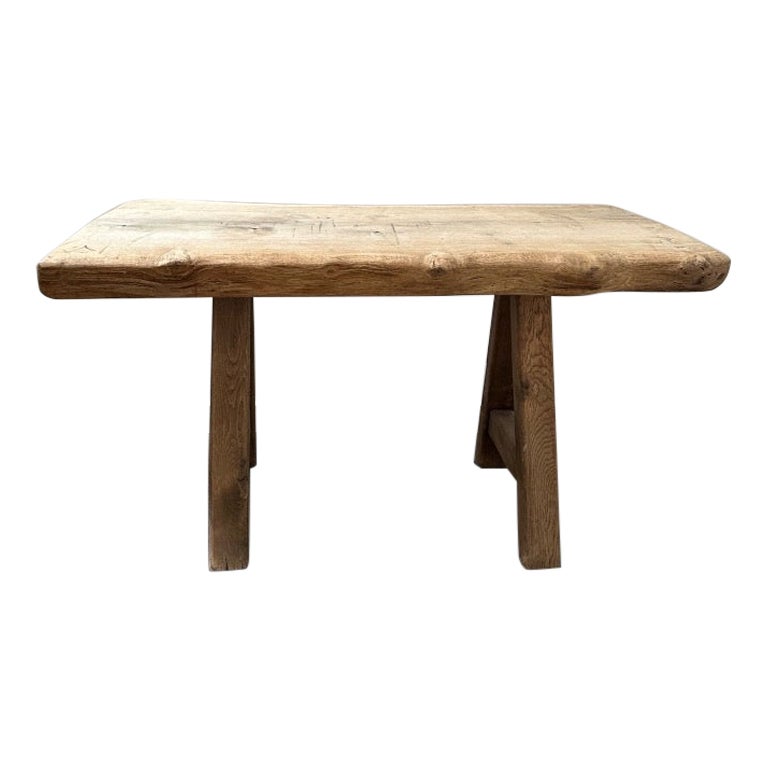 Table console primitive en chêne du début du XXe siècle