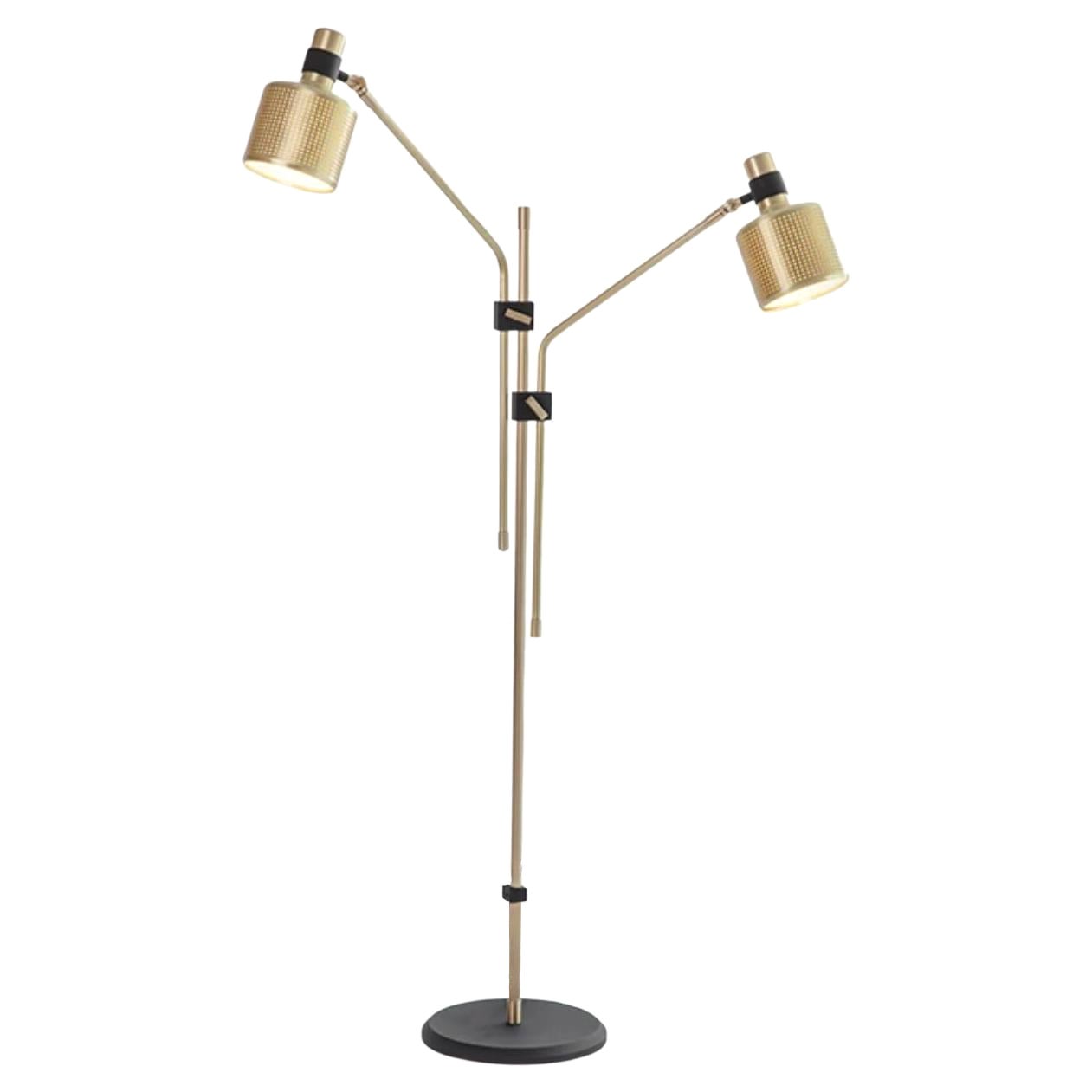 Double Riddle Floor Lamp by Bert Frank For Sale