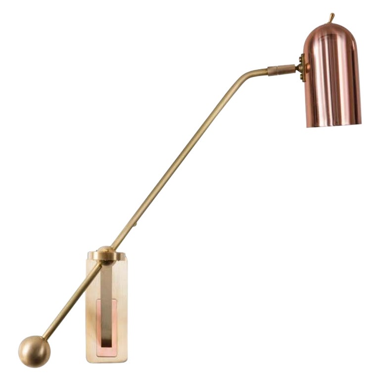 Stasis Wall Light, Brass +  Polished Copper by Bert Frank For Sale