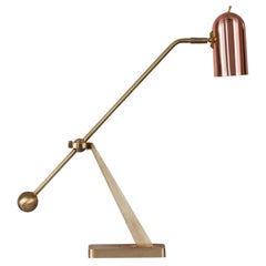 Stasis Table Light, Brass + Polished Copper by Bert Frank