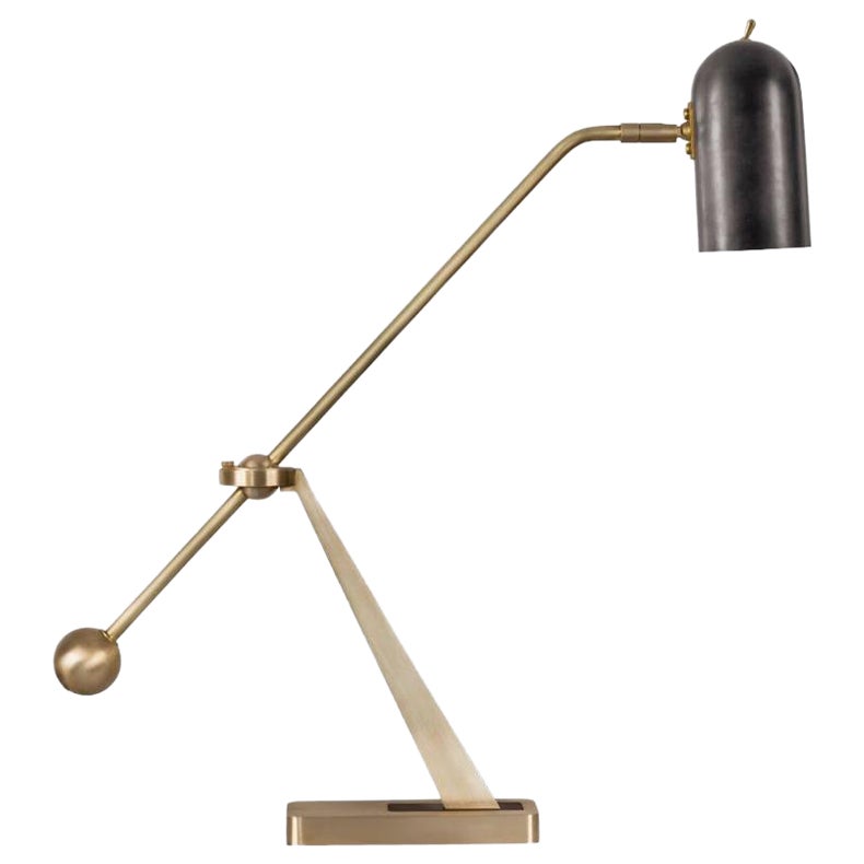 Stasis Table Light, Brass + Bronze by Bert Frank For Sale