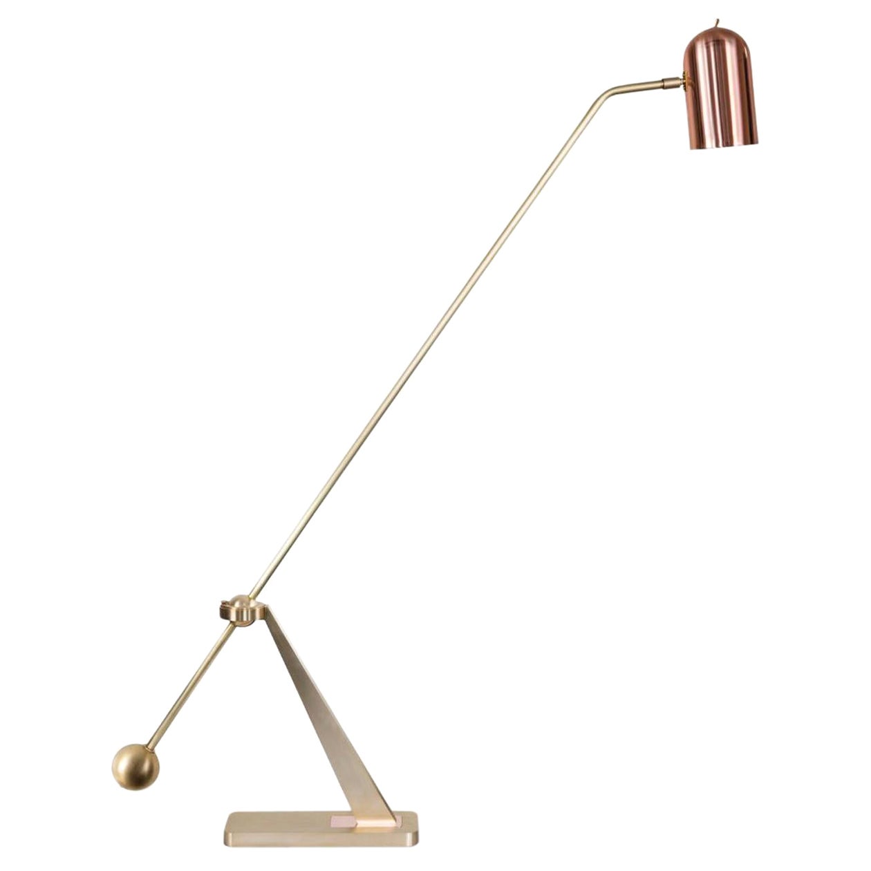 Stehlampe „Stasis“ aus Messing + Kupfer von Bert Frank im Angebot