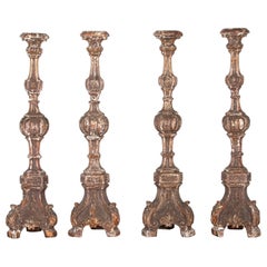 Set of Four 18th Century Italian Altar Candlesticks