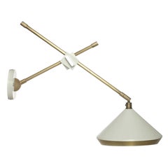 Shear Wall Light, Brass, White by Bert Frank