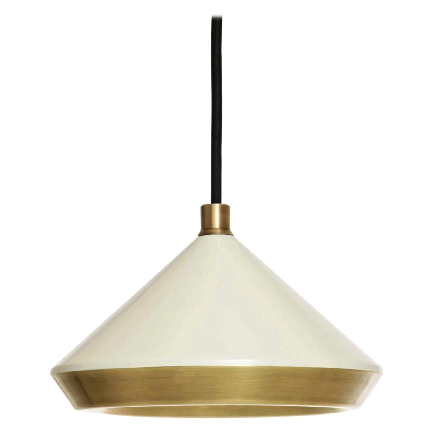 Shear Pendant Light - Brass - White by Bert Frank For Sale