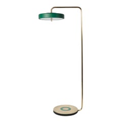 Revolve Floor Lamp, Polished Brass, Green by Bert Frank