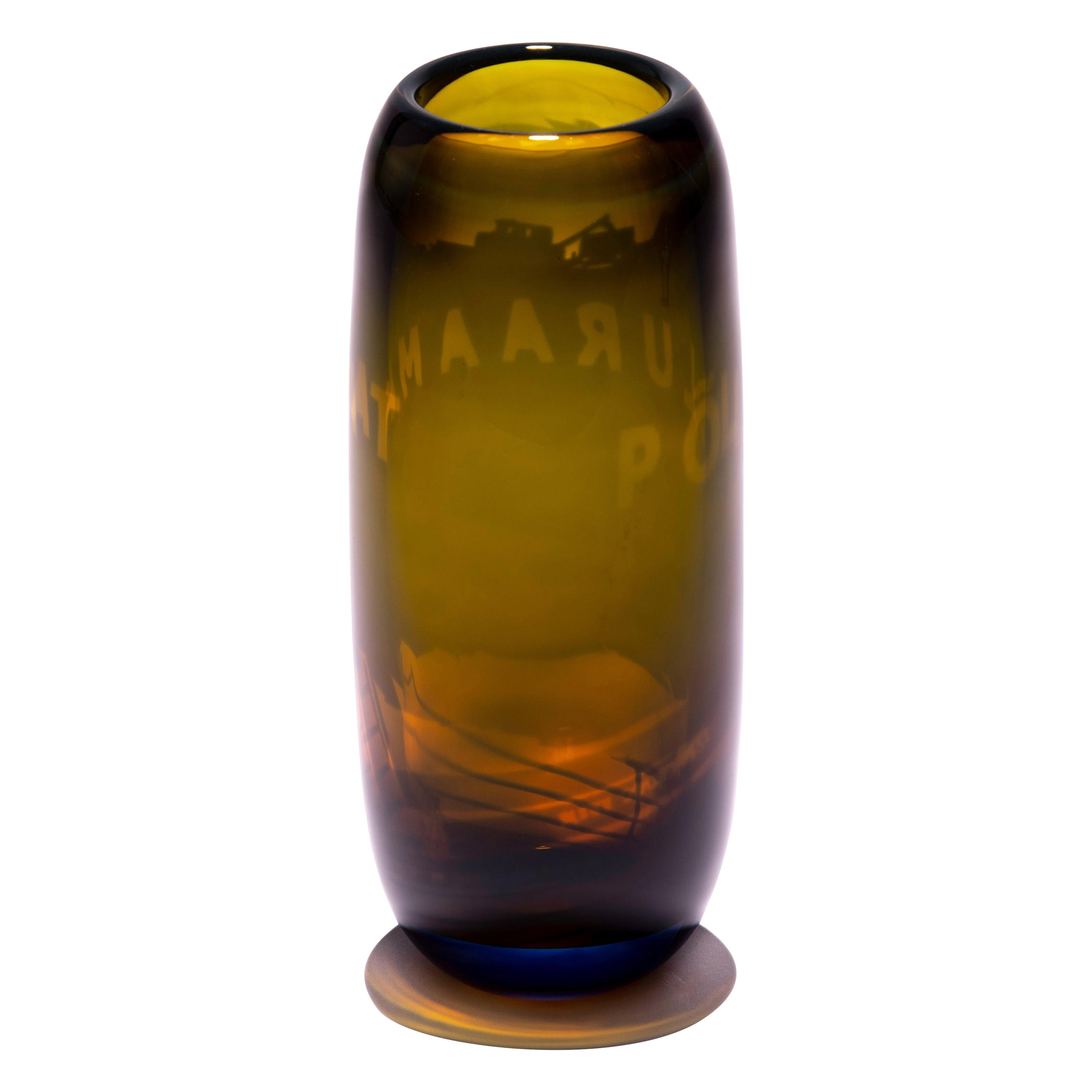 Vaso di vetro marrone Harvest Graal Unique di Tiina Sarapu