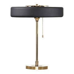 Revolve Table Lamp, Polished Brass, Black by Bert Frank
