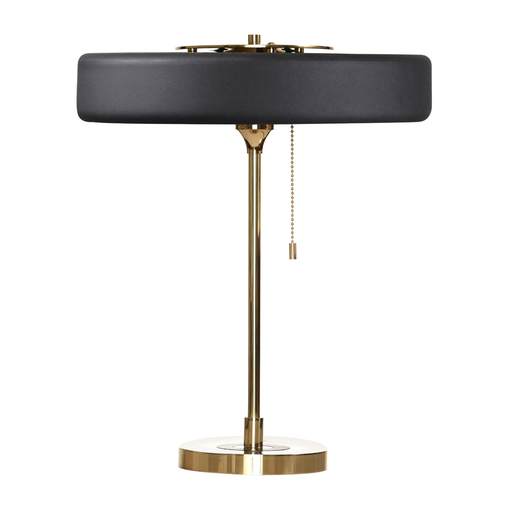 Lampe de bureau Revolve, laiton brossé, noir, de Bert Frank