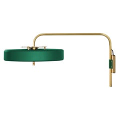 Revolve Wall Light, Polished Brass, Green by Bert Frank