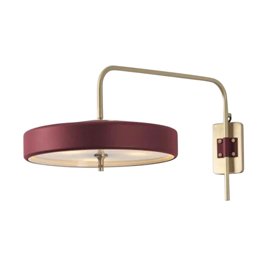 Revolve Wall Light, Polished Brass, Oxblood by Bert Frank