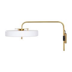 Revolve Wall Light, Polished Brass, White by Bert Frank