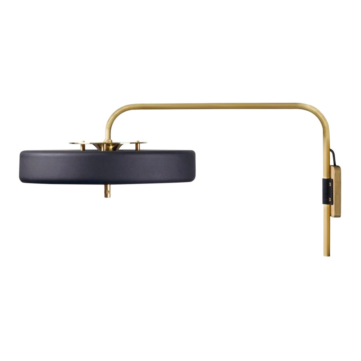 Revolve Wall Light, Polished Brass, Black by Bert Frank