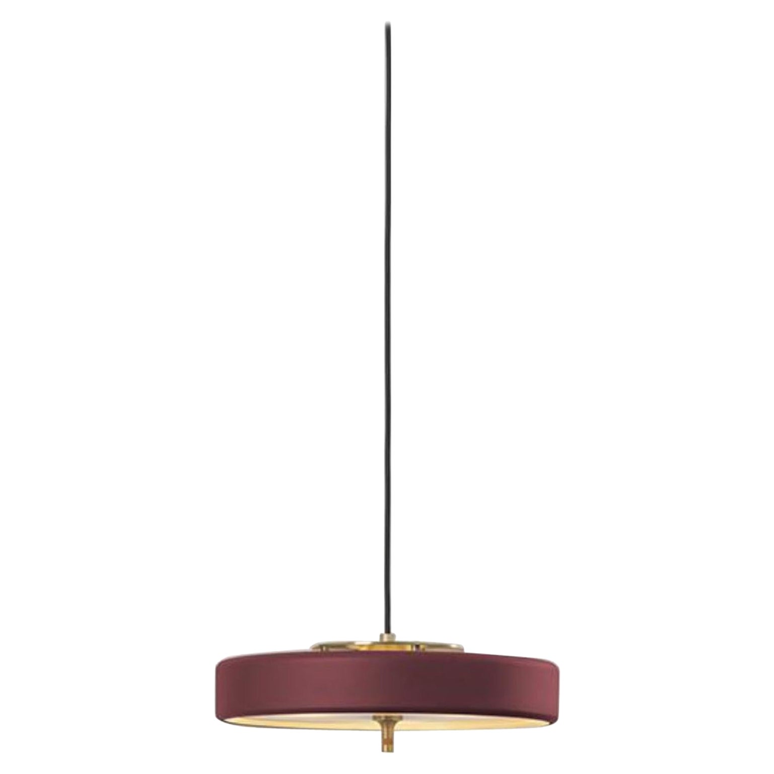 Revolve Pendant Light, Polished Brass, Oxblood by Bert Frank For Sale