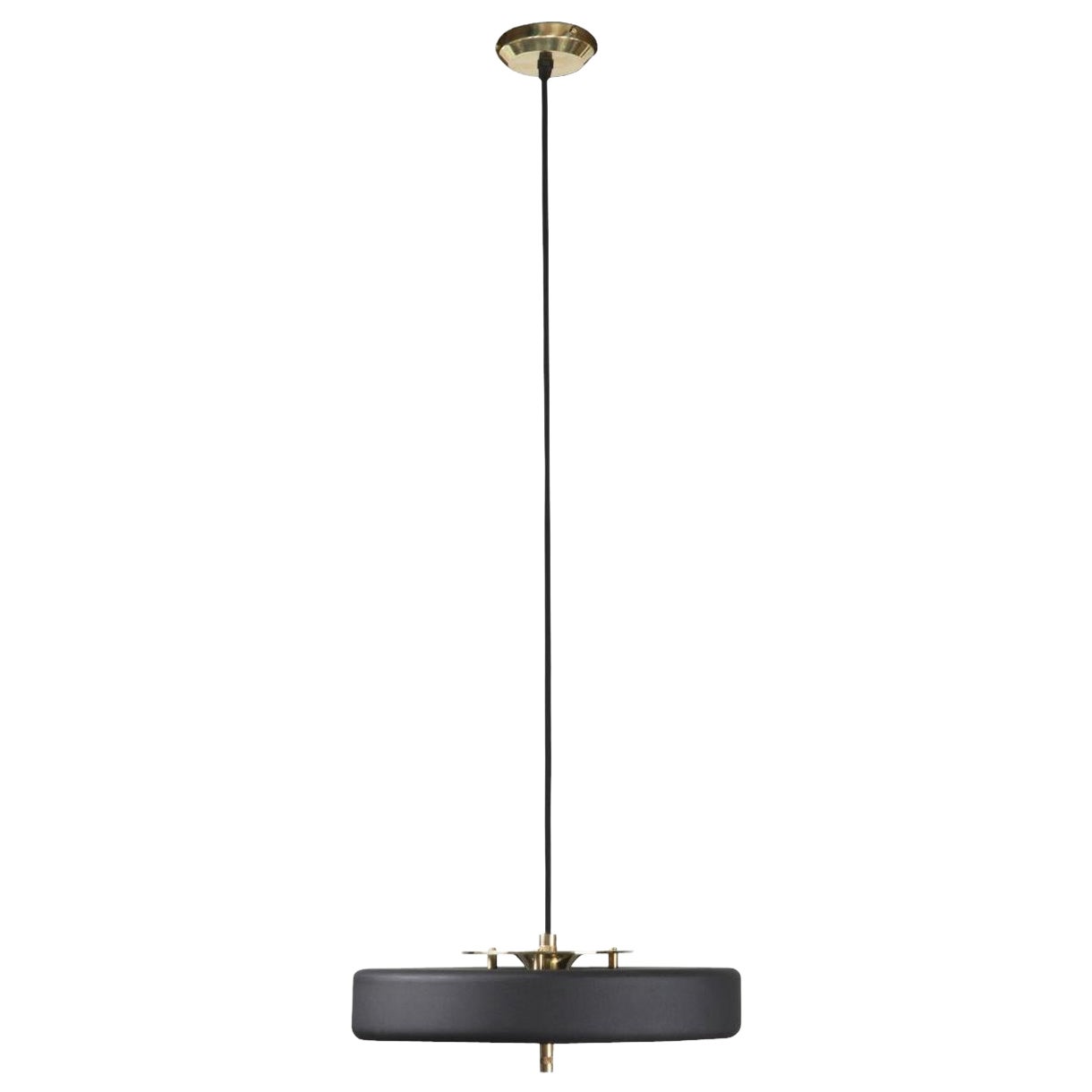 Lampada a sospensione Revolve, ottone lucido, nero di Bert Frank