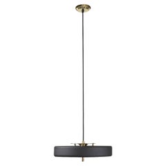 Revolve Pendant Light, Brushed Brass, Black by Bert Frank