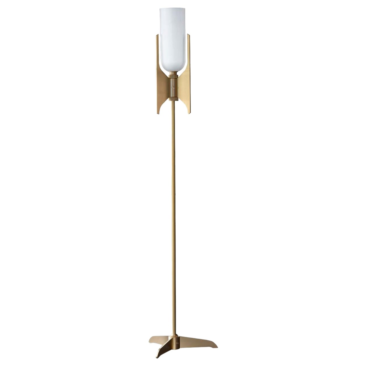 Pennon Floor Lamp, Brass by Bert Frank