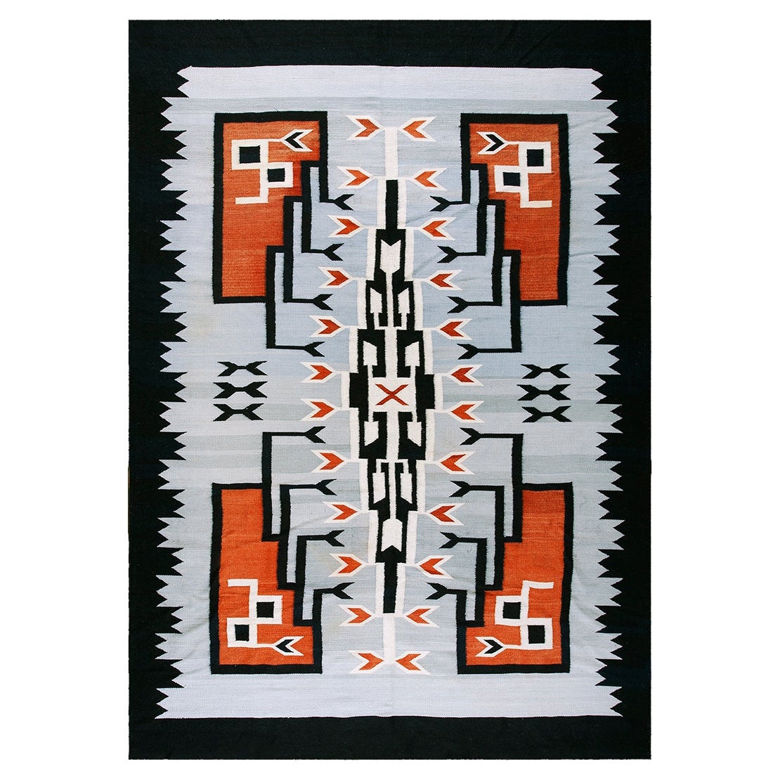 1930s Chimayo Southwestern Style Carpet ( 7'2" x 11'2" - 230 x 340 ) For Sale