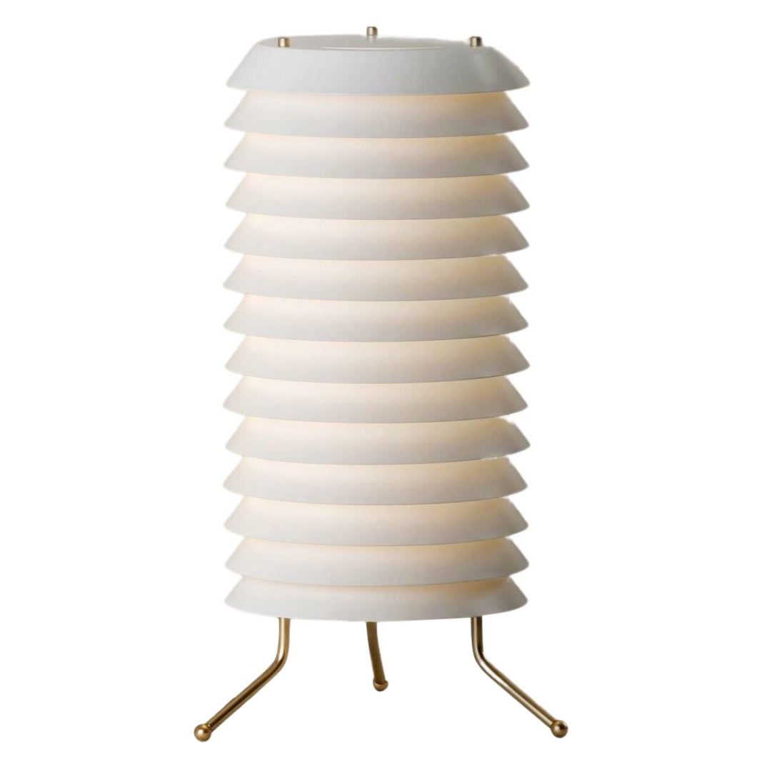 Ilmari Tapiovaara 'Maija' Table Lamp in Brass and White for Santa & Cole For Sale