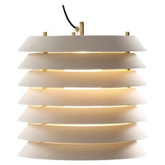 Ilmari Tapiovaara 'Maija' Pendant Lamp in Brass and White for Santa & Cole