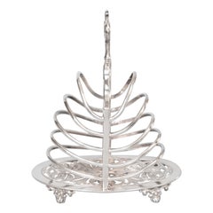 Art Nouveau Style Reed & Barton Silver Plate Toast Rack Letter Holder circa 1930