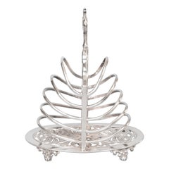 Art Nouveau Style Reed & Barton Silver Plate Toast Rack Letter Holder circa 1930