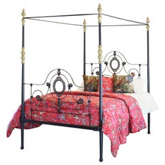 Antique Cast Iron Four Poster Bed, M4P44