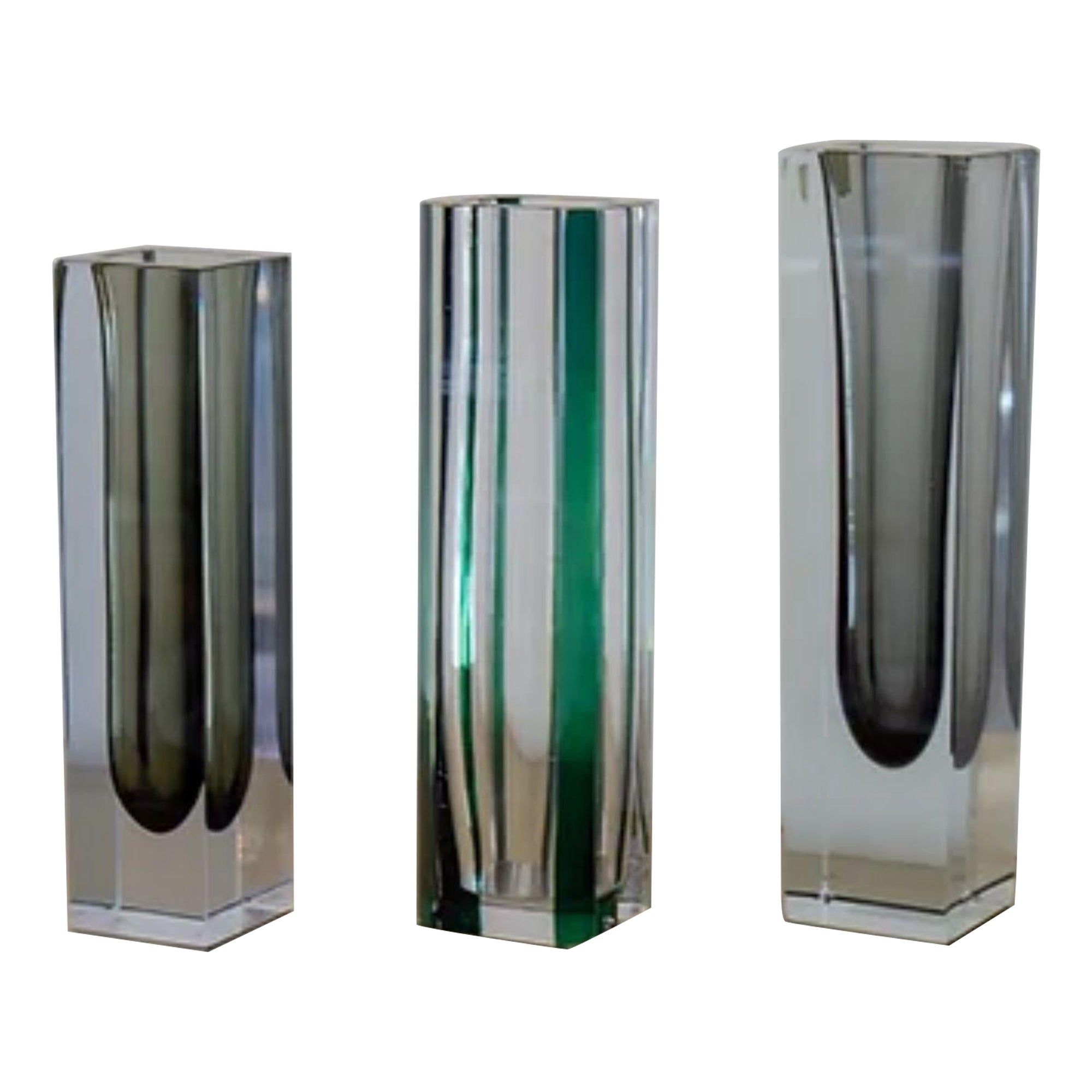 Group of Three Large Murano Glass Vases