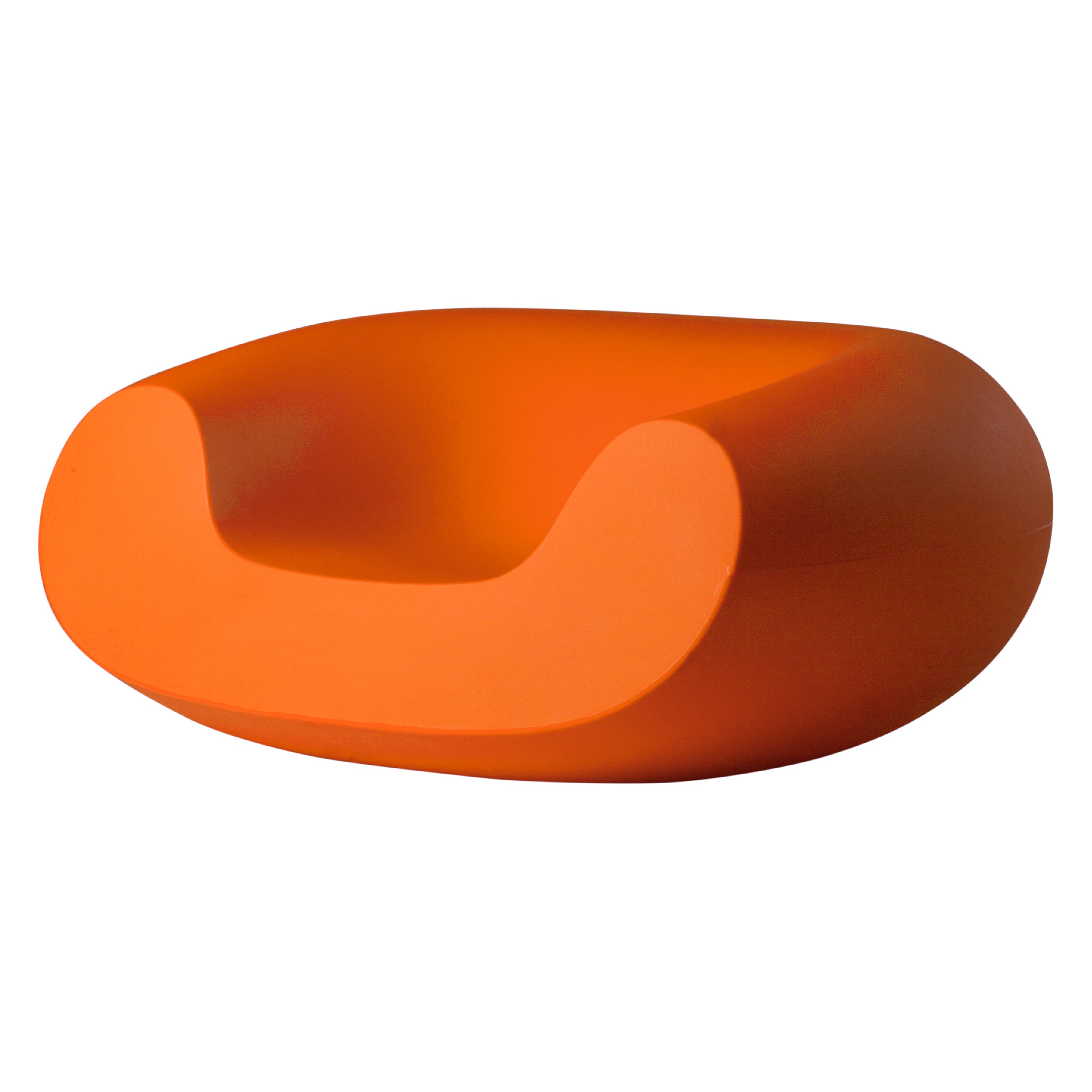 Fauteuil de salon Chubby Design Slide Design en peau de mouton orange par Marcel Wanders