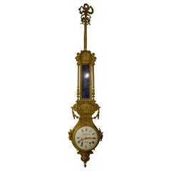 19th Century Paul Sormani Ormolu Wall Clock In Lapis Lazuli And Gold