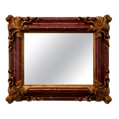 Lovely Rococo Simulated Marble Wall Mirror   
