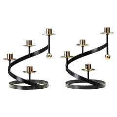 Gunnar Ander "Sonata" Candle Holders for Ystad Metall, Sweden, 1950s