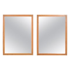 Mid-Century Modern Maple Wall Mirrors Attributed to Russel Wright, Pair