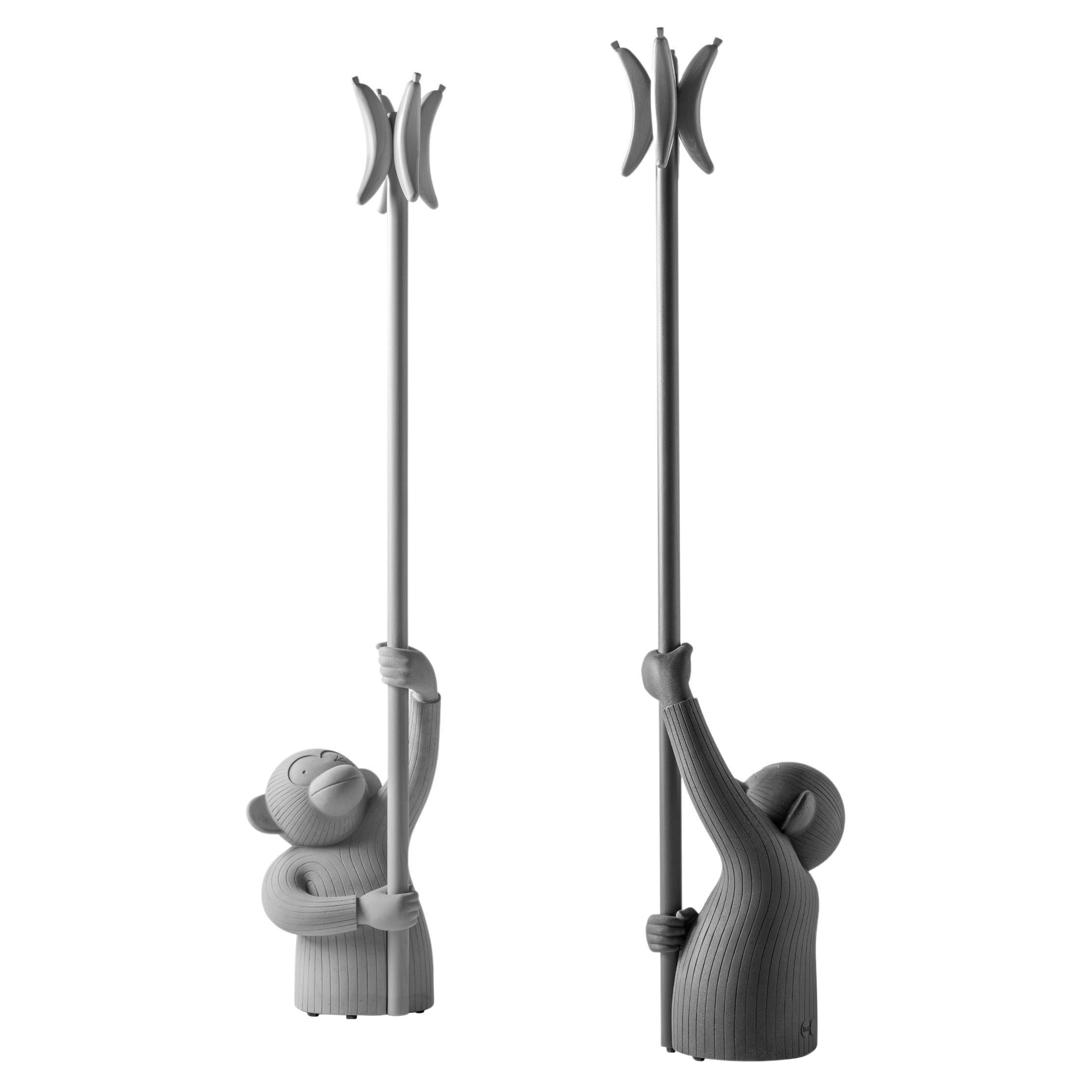 Set of 2 Monkey Coat Stands Black and Grey by Jaime Hayon