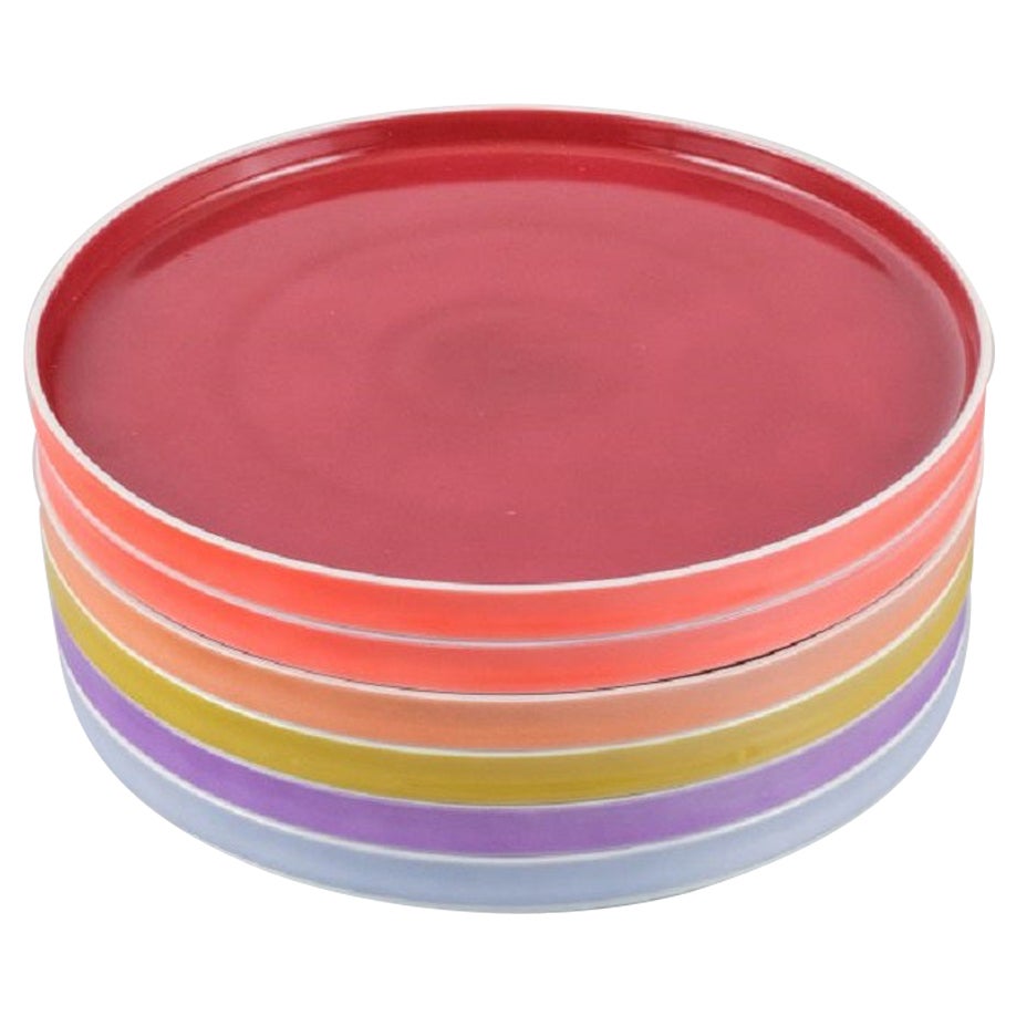 Arzberg, Germany. Chromatics Set Consisting of Six Large Plates in Porcelain For Sale