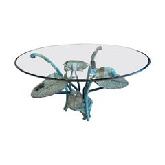 Heavy Bronze Lilypad Cocktail Table w/ Verdigris Patina