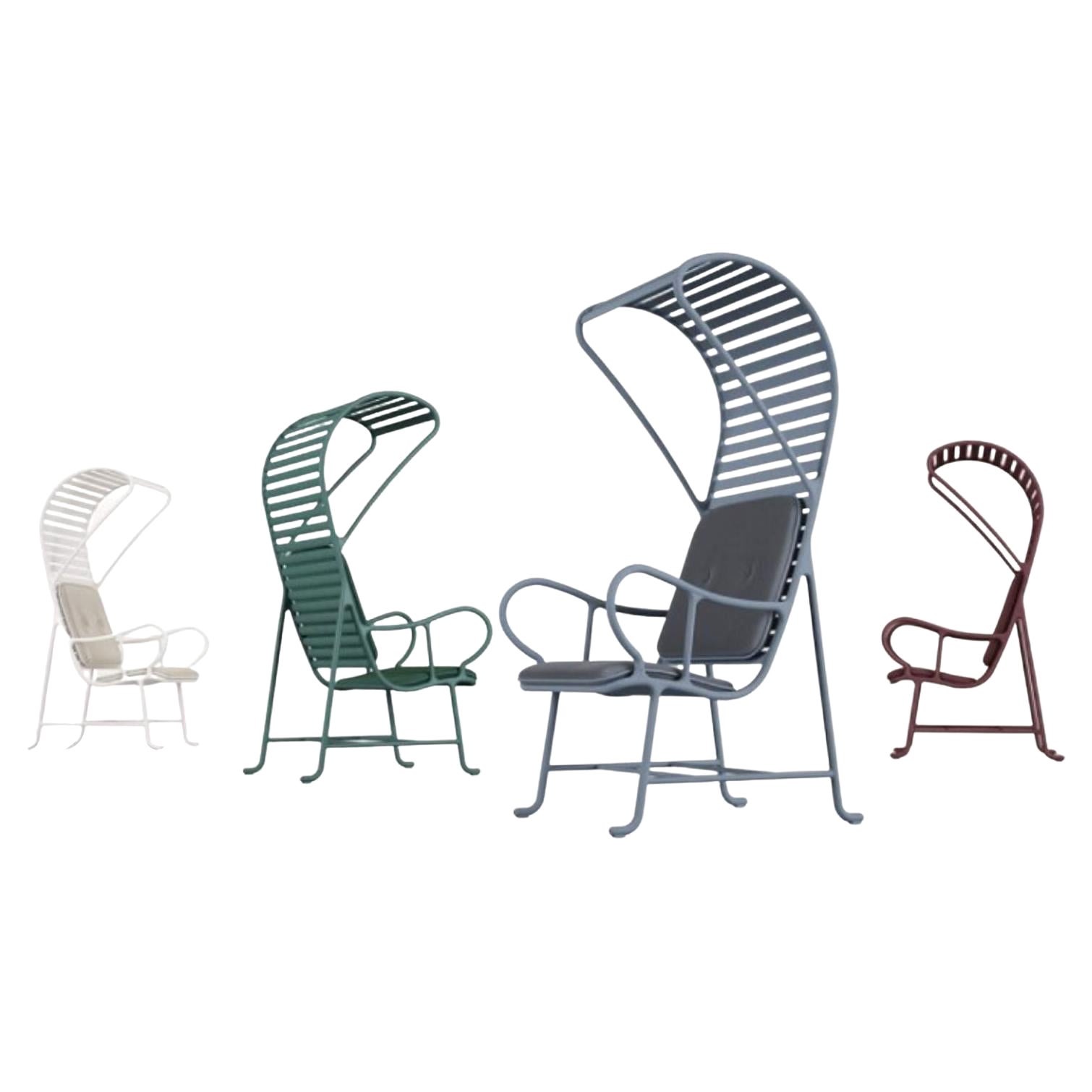 Ensemble de 4 fauteuils d'extérieur Gardenia avec couvercle de Jaime Hayon
