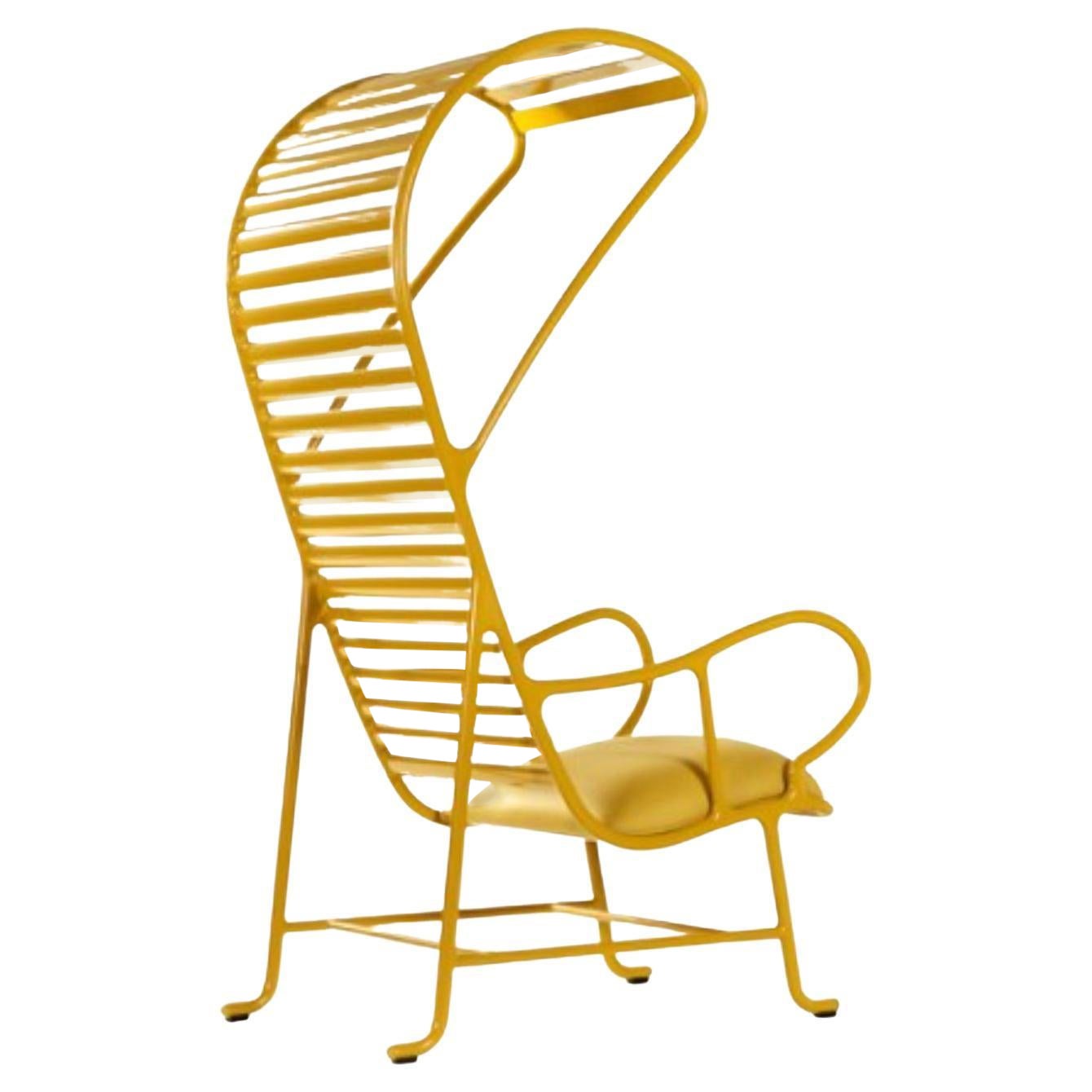 Outdoor Gardenia Yellow Armchair with Cover by Jaime Hayon For Sale